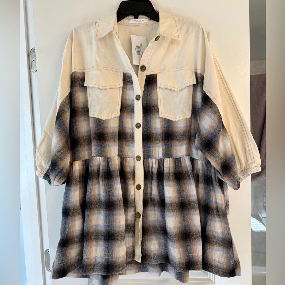 BNWT Corduroy flannel boutique dress